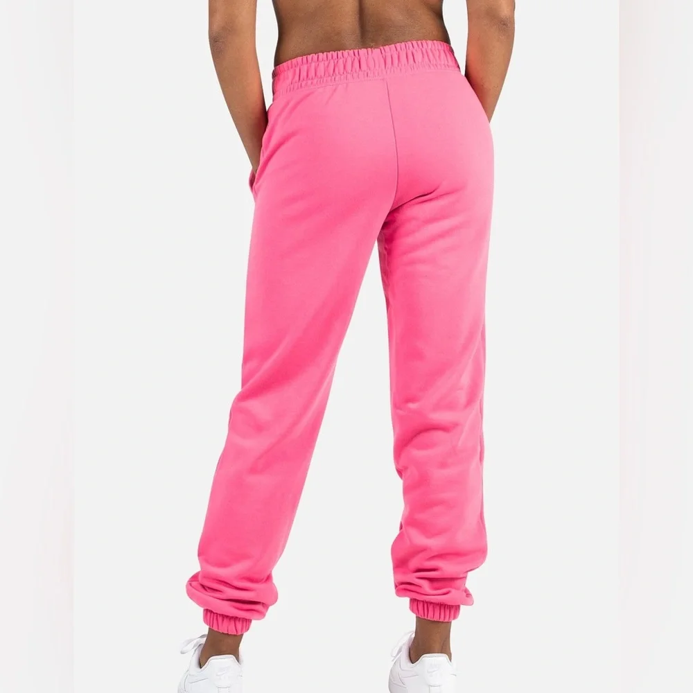 WOMENS NIKE NSW SWOOSH PINK FLEECE PANTS - Picture 7 of 8